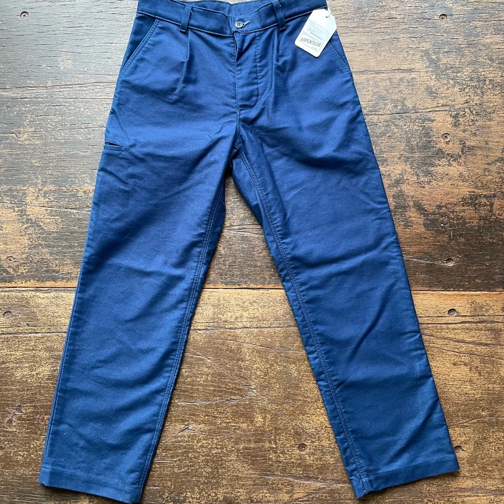 Arpenteur Travail Indigo Moleskine Pleated Pants